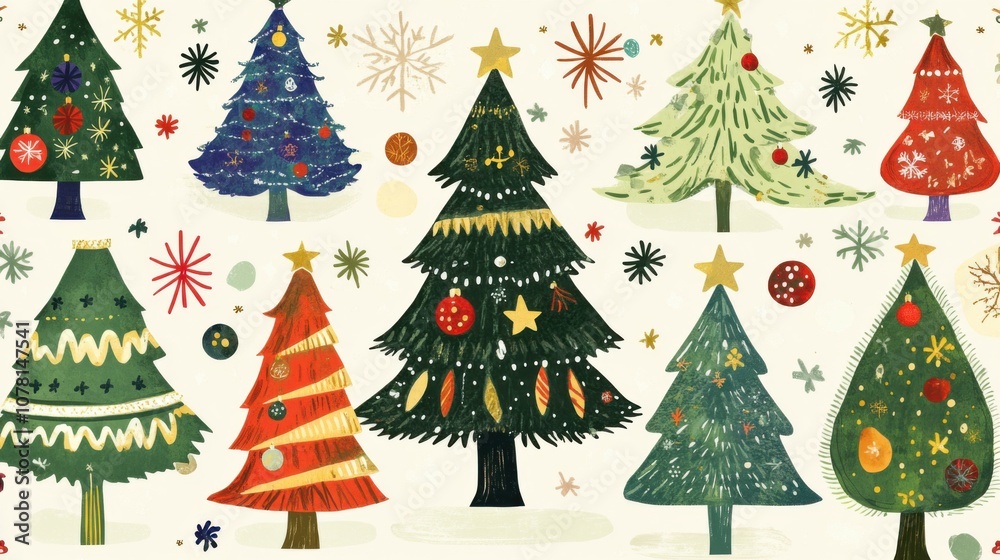 Festive Christmas tree pattern featuring colorful quality pic. Festive Christmas tree pattern featuring colorful quality pic.