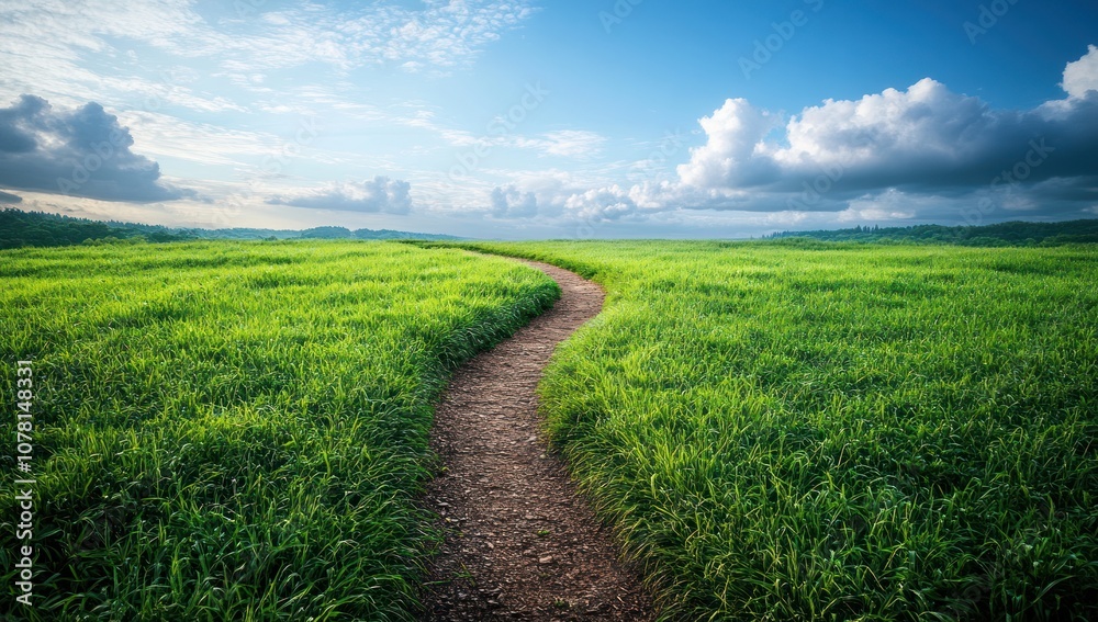Obraz premium Path Through Lush Green Field