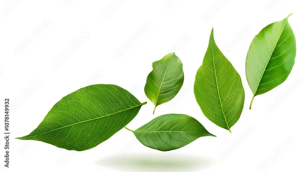Fototapeta premium Isolated closeup of fresh green clover leaves on a white background