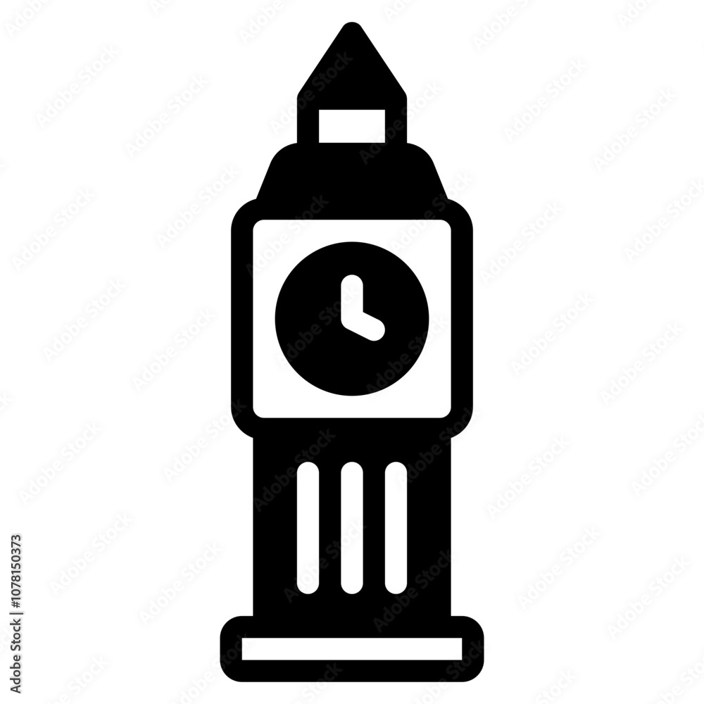Clock Tower Public Facility icon illustration Clock Tower Public Facility icon illustration
