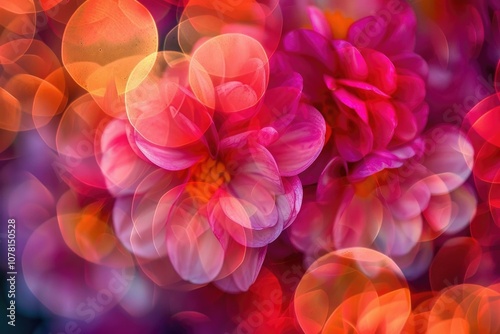Bright contrasting natural background of an abstract blur. With macro lens