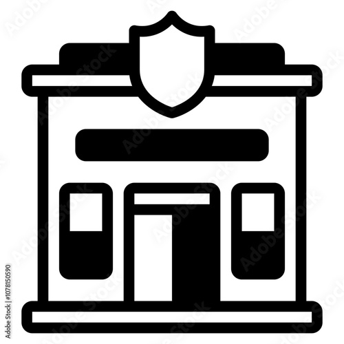 Police Station Public Facility icon illustration 