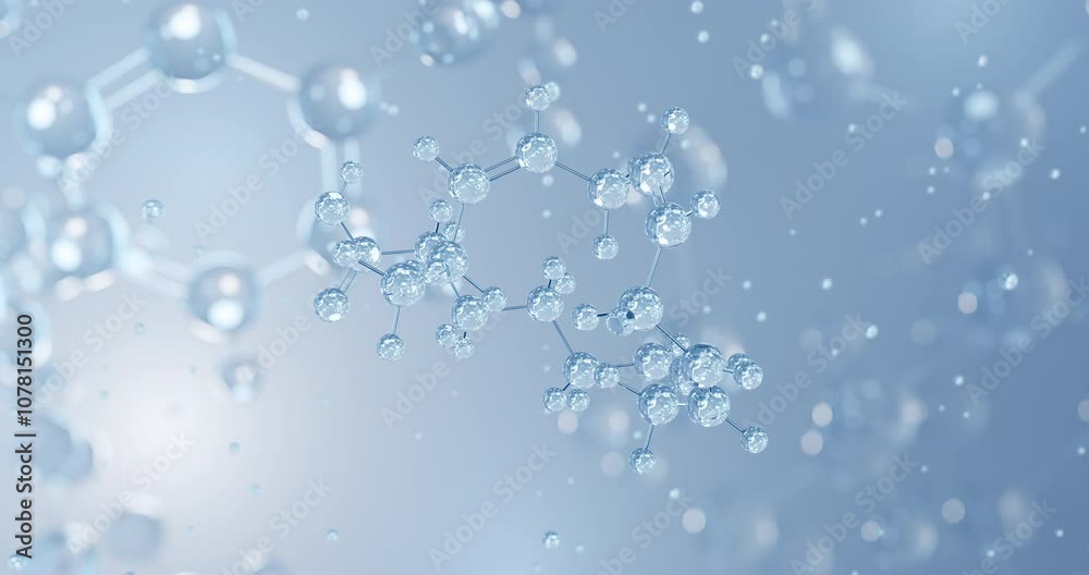 Stearidonic acid, rotating 3D model of fatty acid, seamless looped video Stearidonic acid, rotating 3D model of fatty acid, seamless looped video