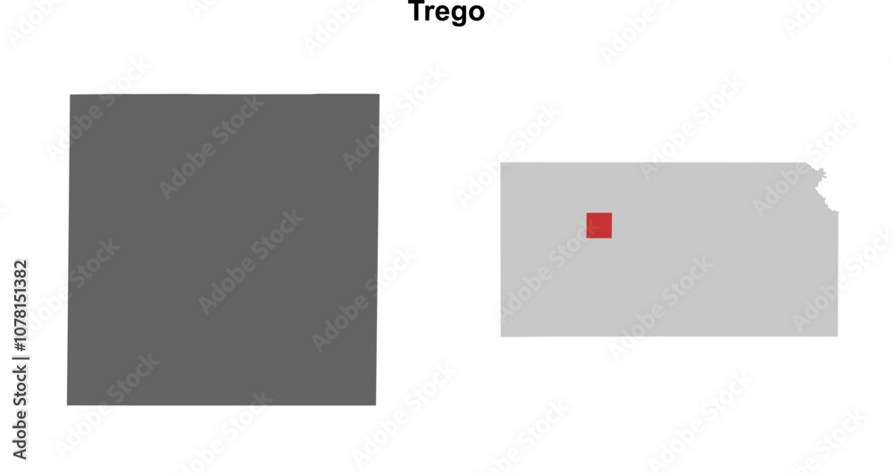 Trego County (Kansas) blank outline map set Trego County (Kansas) blank outline map set