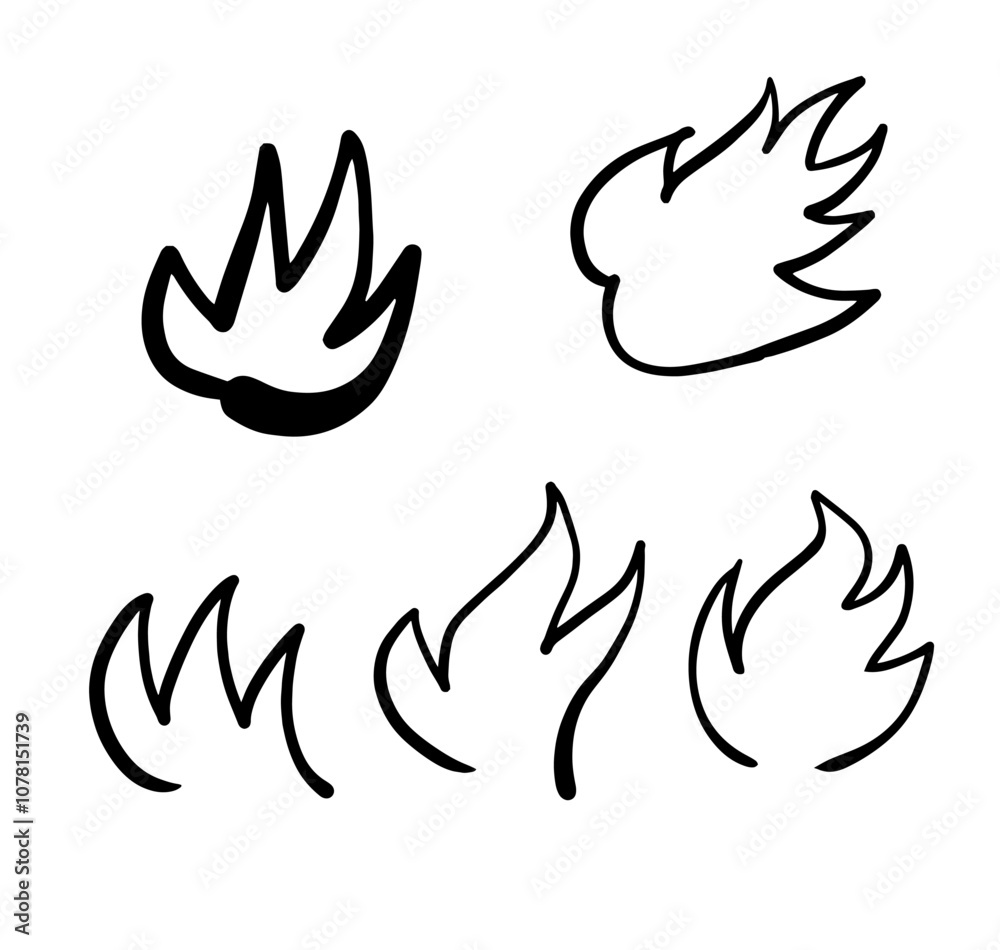 Fire flame hand drawn doodle illustration Fire flame hand drawn doodle illustration