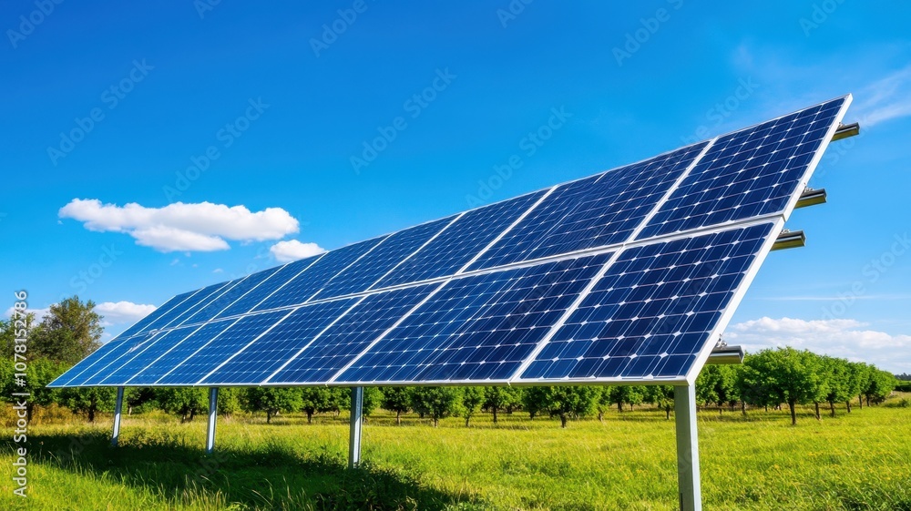 High-tech solar panel harnessing sunlight for sustainable energy and a greener future. High-tech solar panel harnessing sunlight for sustainable energy and a greener future.