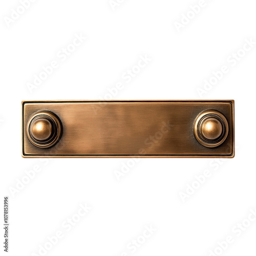 Hotel metal door plate. Isolated on transparent background. photo