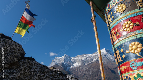 Schilderij op canvas Buddhistische Gebetsmühle in Nepal