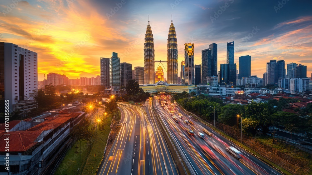 Congestion management during peak hours in Kuala Lumpur. Malaysia. smooth flow of vehicles. Congestion management during peak hours in Kuala Lumpur. Malaysia. smooth flow of vehicles.