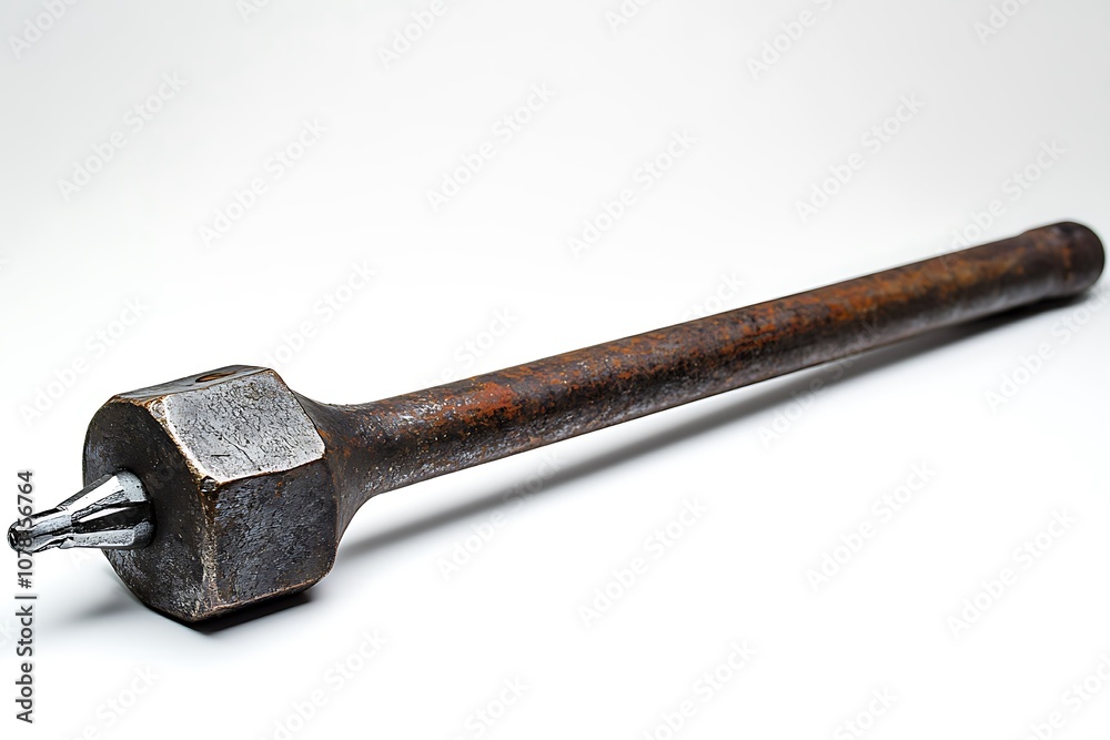 A heavy-duty screwdriver with a thick handle and industrial design, showcased on a white background. A heavy-duty screwdriver with a thick handle and industrial design, showcased on a white background.