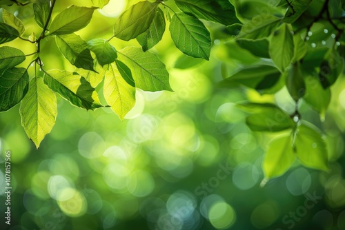 Green bokeh nature background repetition.