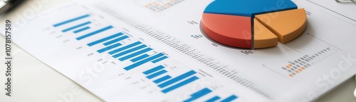 Healthcare budget analysis with pie charts showing departmental funding