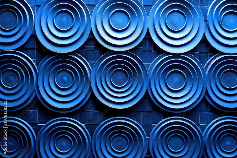 Neon blue circles abstract pattern background Neon blue circles abstract pattern background