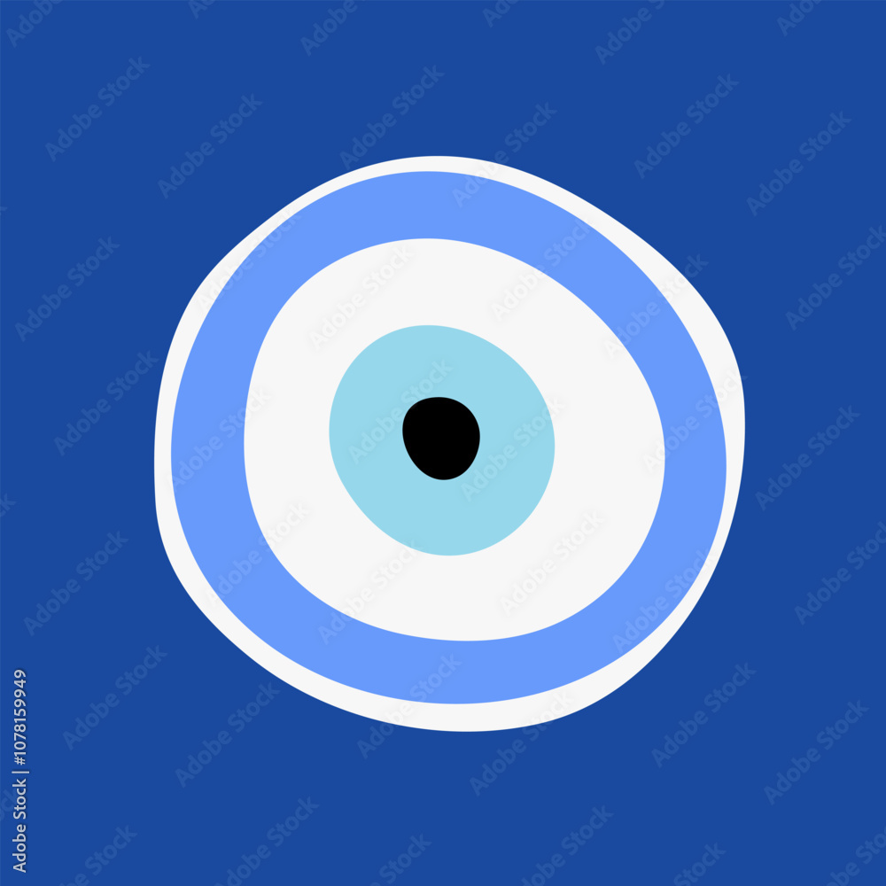 Turkish Eye Talisman. Amulet eye illustration on blue background. Vector Turkish Eye Talisman. Amulet eye illustration on blue background. Vector
