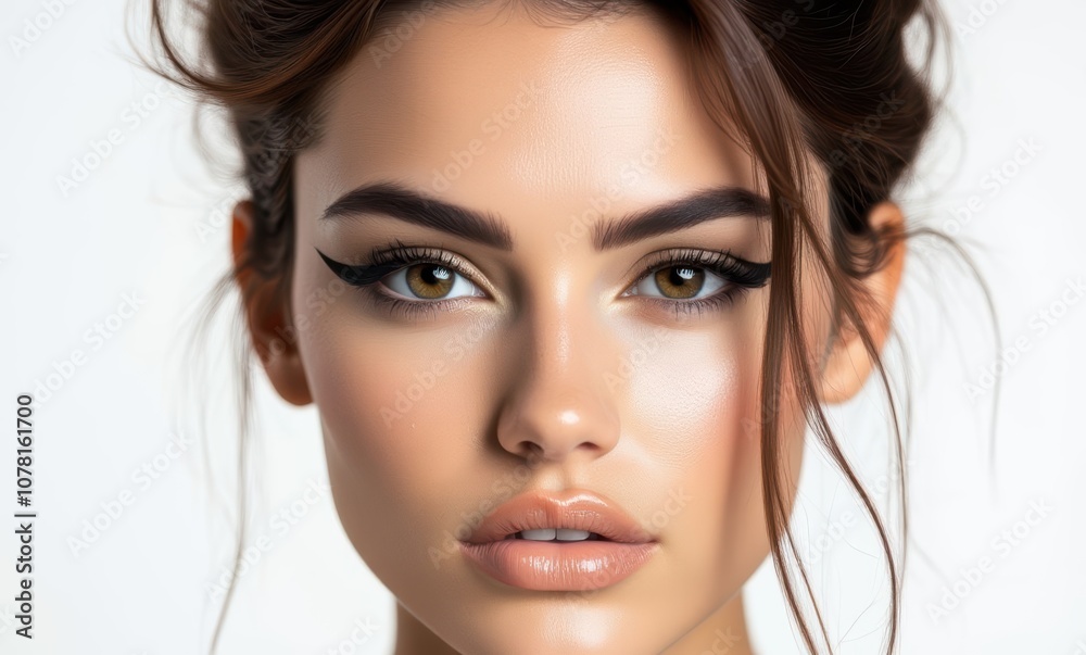Beautiful woman with striking makeup. Beautiful woman with striking makeup.