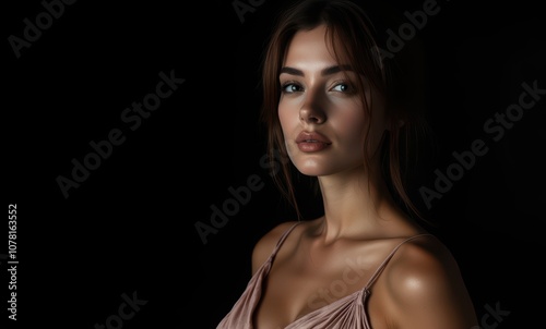 Elegant young woman in soft lighting