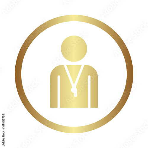 Leadership Icon – Person with Medal, Representing Authority, Guidance, and Strong Leadership Skills