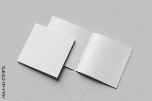 Blank Brochure Square Open and Cover 