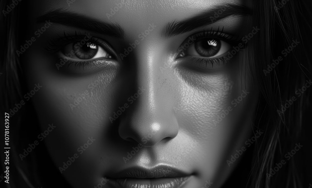 Intense gaze of a young woman Intense gaze of a young woman