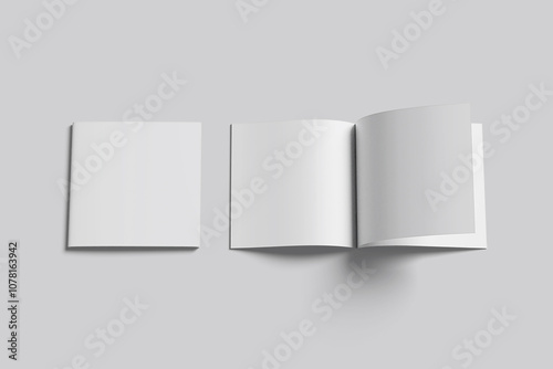 Blank Brochure Square Open and Cover 