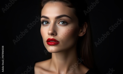 Portrait of a young woman with striking features