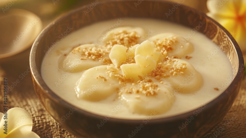 Creamy Dessert with Bananas and Coconut Topping Creamy Dessert with Bananas and Coconut Topping