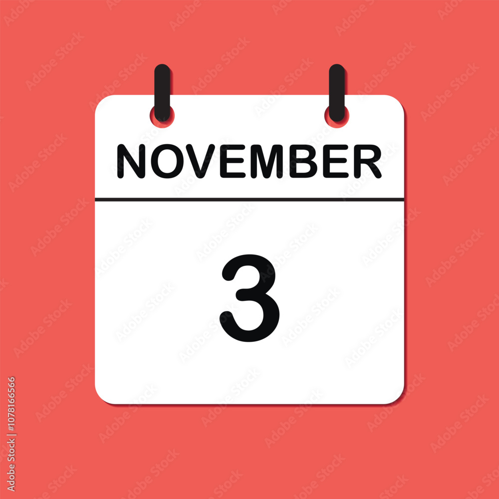 November 3. Daily Calendar icon for design. Simple design for business brochure, flyer, print media, advertisement. Easily editable November 3. Daily Calendar icon for design. Simple design for business brochure, flyer, print media, advertisement. Easily editable