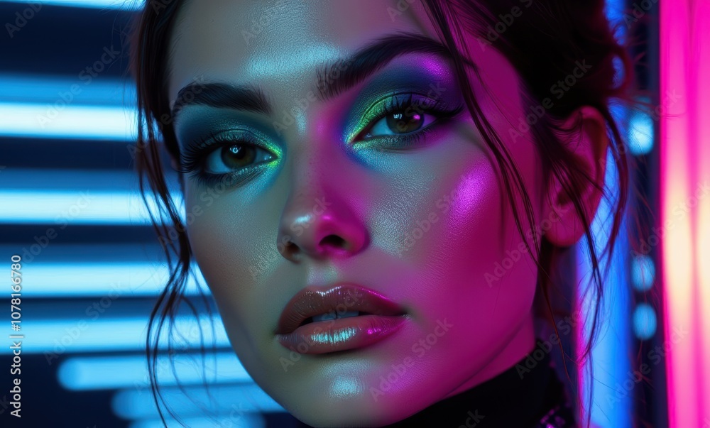Glamorous young woman with vibrant makeup Glamorous young woman with vibrant makeup