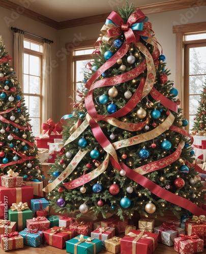 christmas tree with presents