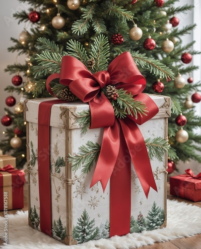 christmas tree with gift boxes