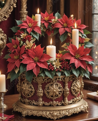 christmas decoration wreath with music box