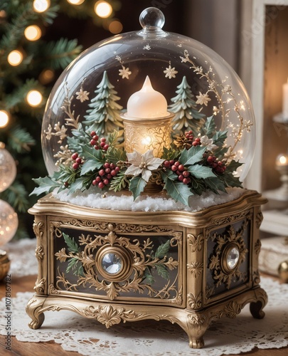 christmas decoration with music box