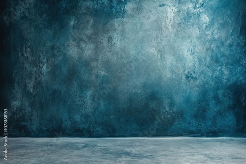 Blue and grey textured wall background. photo