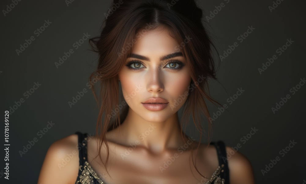 Elegant young woman with striking features Elegant young woman with striking features
