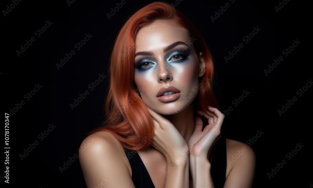 Striking portrait of a woman with bold makeup Striking portrait of a woman with bold makeup