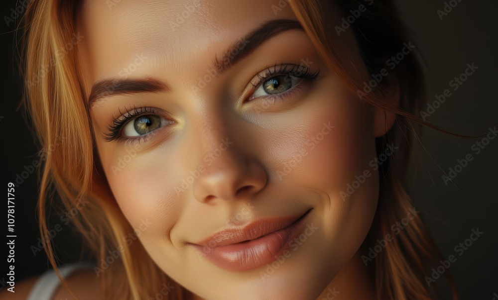 Smiling young woman with glowing skin Smiling young woman with glowing skin