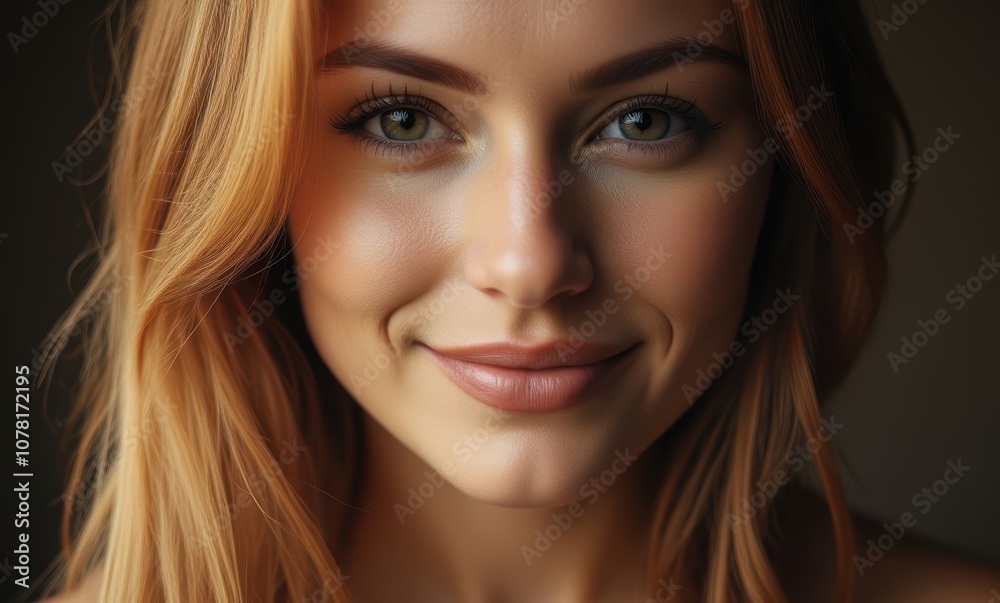 Smiling woman with long blonde hair Smiling woman with long blonde hair