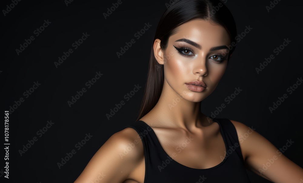Elegant young woman with striking features Elegant young woman with striking features
