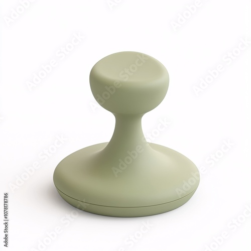 2408_080.A simple Silicone suction toy for babies and toddlers, Light sage color, white background, 3D Rendering, isometric