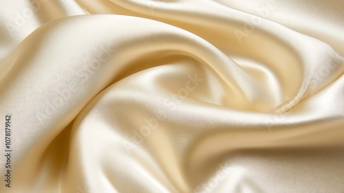 Smooth satin texture in pale gold color background