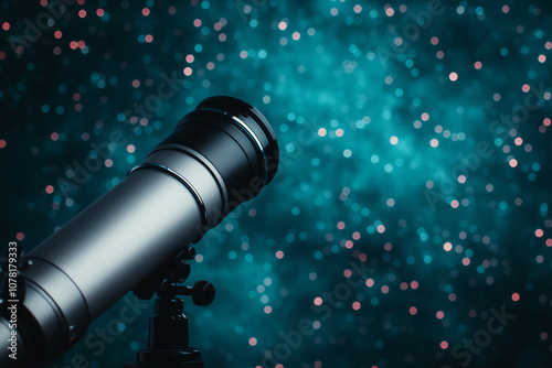 A telescope focusing on the starry night sky, exploring the vastness of the universe and its many mysteries.