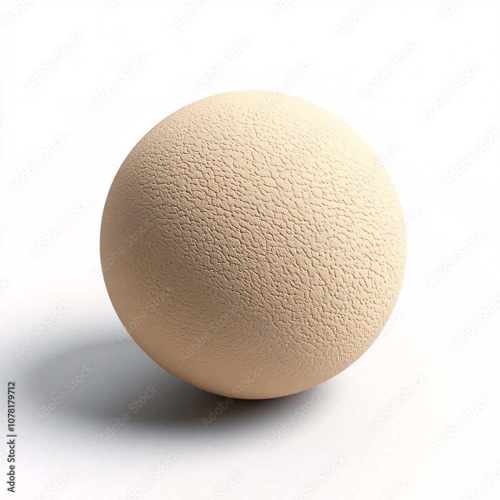 2408_086.A simple Soft texture ball for babies and toddlers, Light tan color, white background, 3D Rendering, isometric 2408_086.A simple Soft texture ball for babies and toddlers, Light tan color, white background, 3D Rendering, isometric