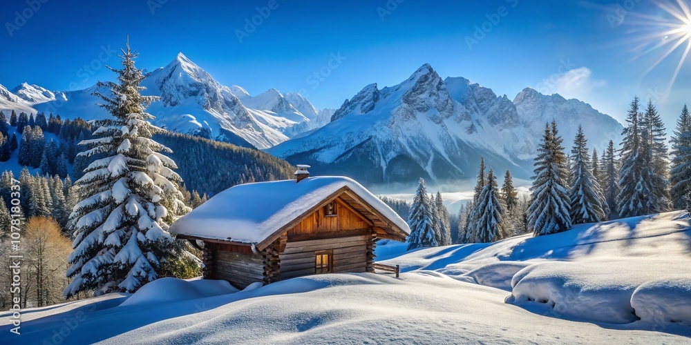 Frozen trees stand tall, an alpine hut promises warmth in the Austrian winter wonderland. Frozen trees stand tall, an alpine hut promises warmth in the Austrian winter wonderland.