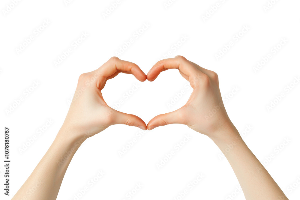 Two hands forming a heart shape, symbolizing love and connection. Transparent background. Two hands forming a heart shape, symbolizing love and connection. Transparent background.