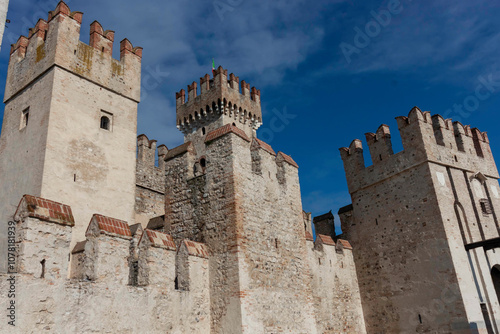 Fragment of Scaligero Castle is a fortress in the historical center of Sirmione town at the Garda Lake