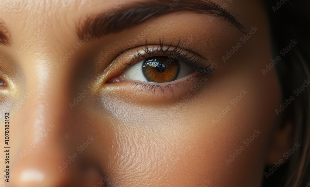 Close-up of a young woman's brown eye Close-up of a young woman's brown eye