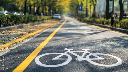 Wallpaper Mural Road safety for cyclists in Seoul. South Korea. dedicated bike lanes with warning signs. Torontodigital.ca