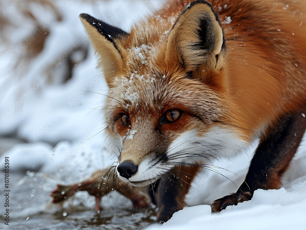 Obraz premium Red Fox in Winter Wonderland