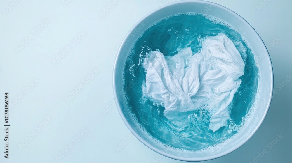 White Cloth Soaking in a Blue Basin White Cloth Soaking in a Blue Basin