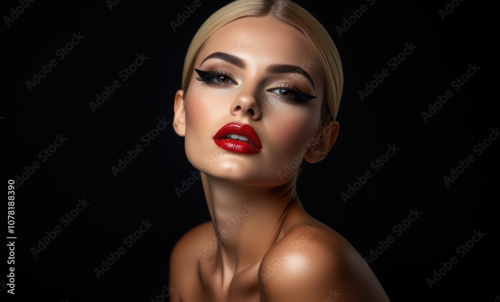 Elegant woman with bold makeup Elegant woman with bold makeup